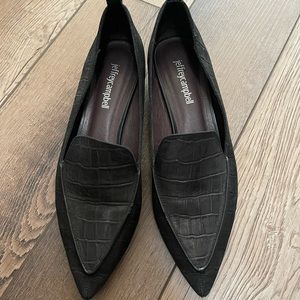 JEFFERY CAMPBELL Viona Black Pointer Loafer with Heel Size 7.5 casual workwear